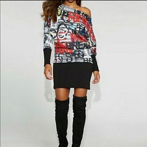 NWOT Graffiti Print Shift Dress Gabrielle Union XXL